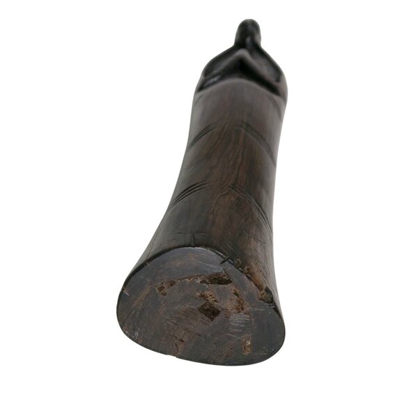 Macassar Ebony African Praying Woman Statue 12.5" Mid-Century Carving - Picture 8 of 12